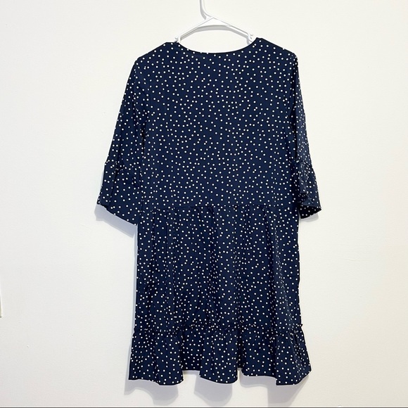NWT Blue and White Polka Dot Ruffle Dress Women Size Small - Picture 8 of 14